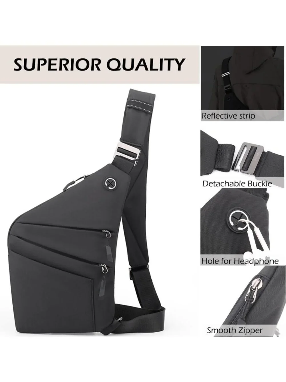 Anti-Theft Multi-Pocket Crossbody Bag for Women & Men, Slim RFID Sling Bag
